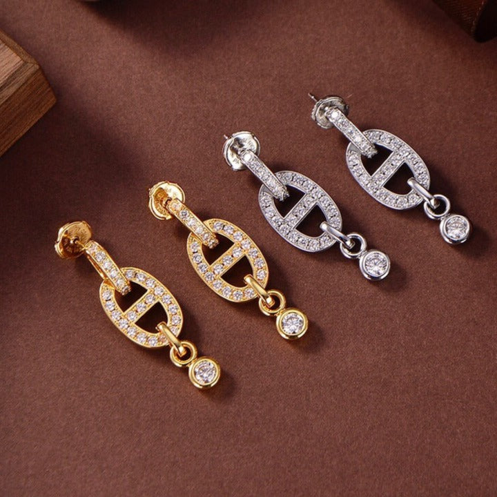 [Lumi Jewellery]HM CHAINE DIAMOND EARRINGS