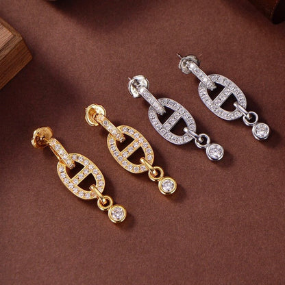 [Lumi Jewellery]HM CHAINE DIAMOND EARRINGS