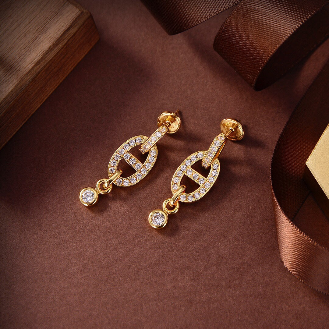 [Lumi Jewellery]HM CHAINE DIAMOND EARRINGS