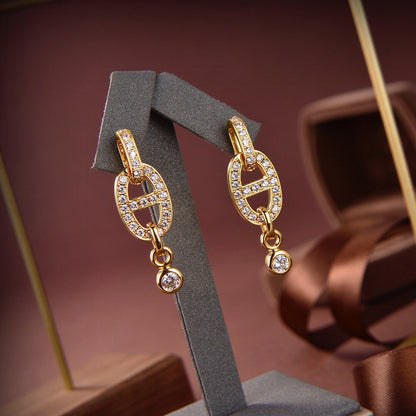 [Lumi Jewellery]HM CHAINE DIAMOND EARRINGS