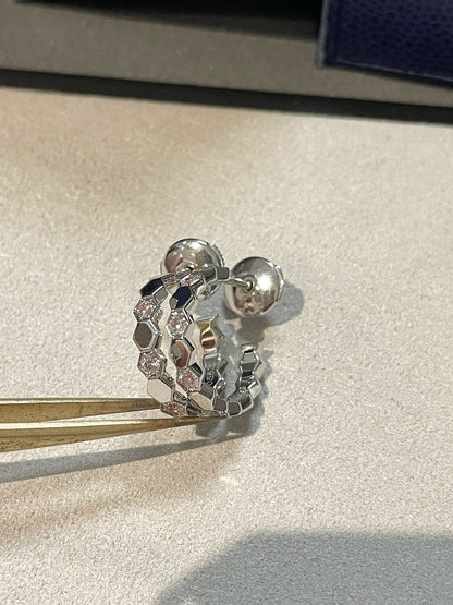[Lumi Jewellery]Hollow Design Four-Leaf Clover Flower Shape Earrings