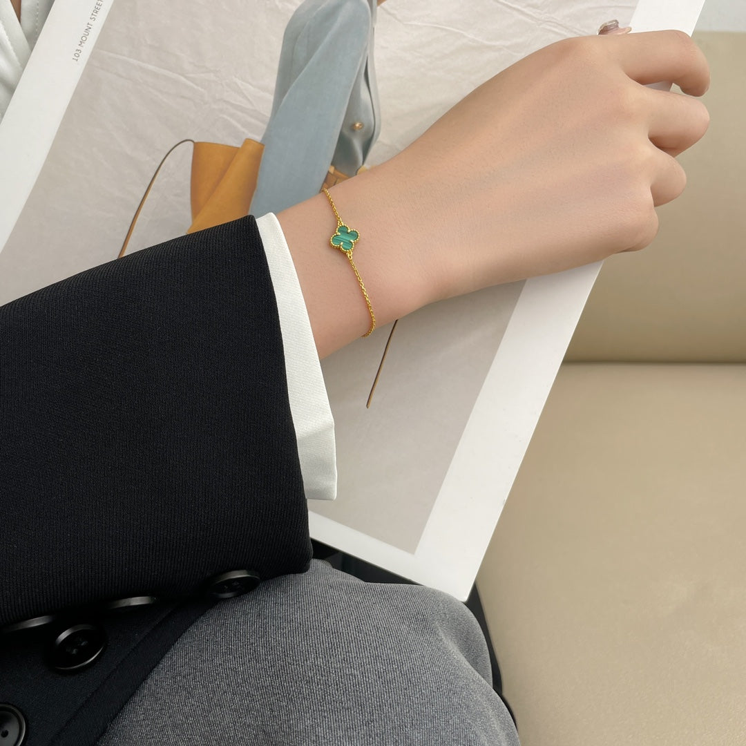 [Lumi Jewellery]CLOVER BRACELET MALACHITE 1 MOTIF
