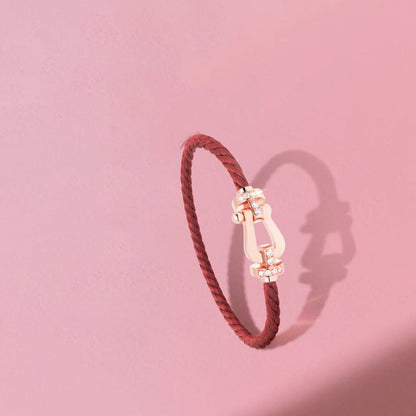 [Lumi Jewellery]FORCE 10 HALF DIAMOND PINK GOLD RED CORDERI LARGE AND MEDIUM MODEL
