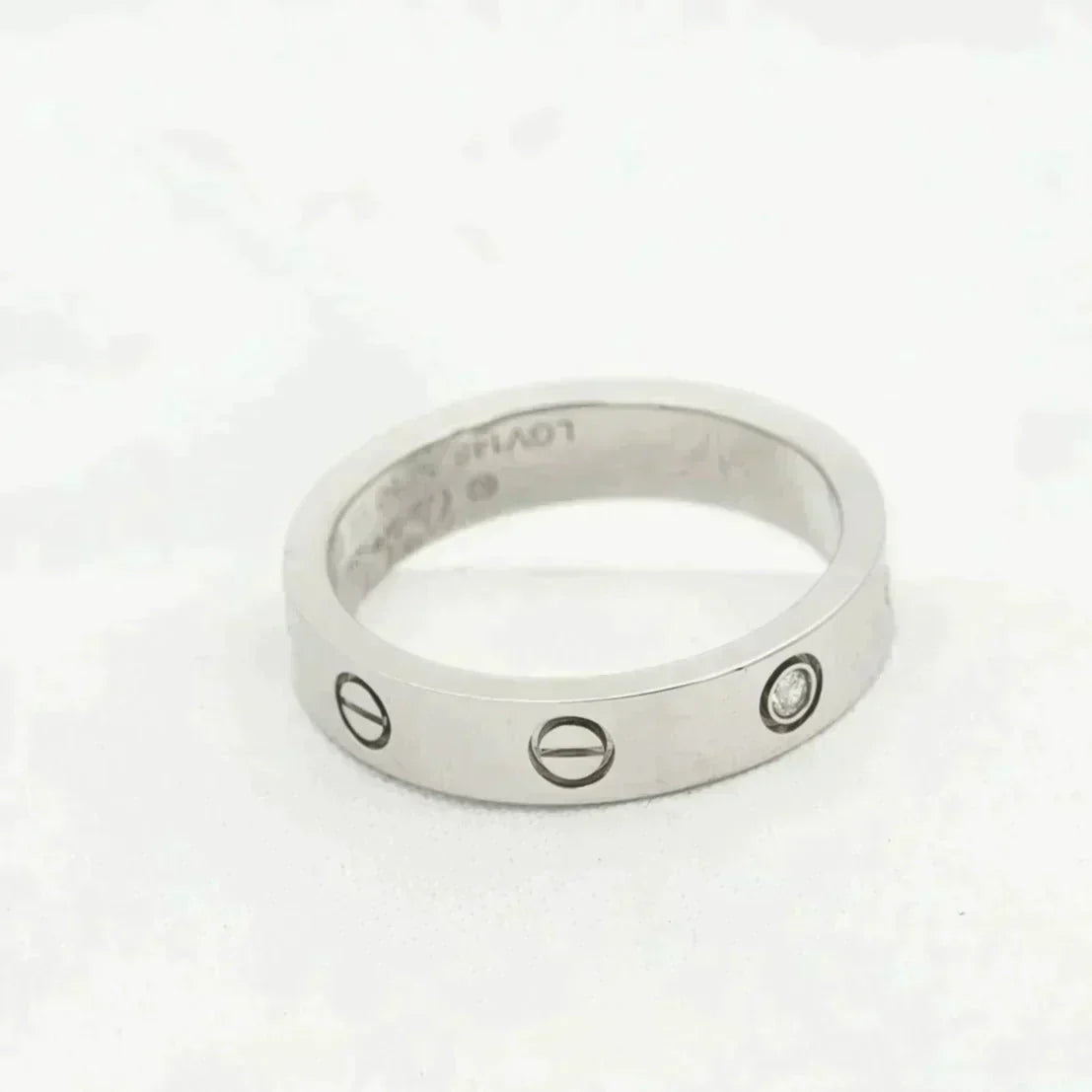 [Lumi Jewellery]LOVE RING 4MM 1 DIAMOND SILVER