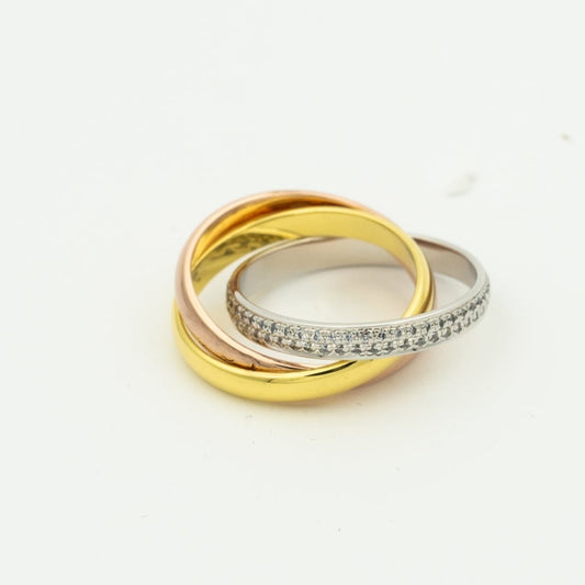 [Lumi Jewellery]TRINITY RING GOLD PINK GOLD SILVER DIAMONDS