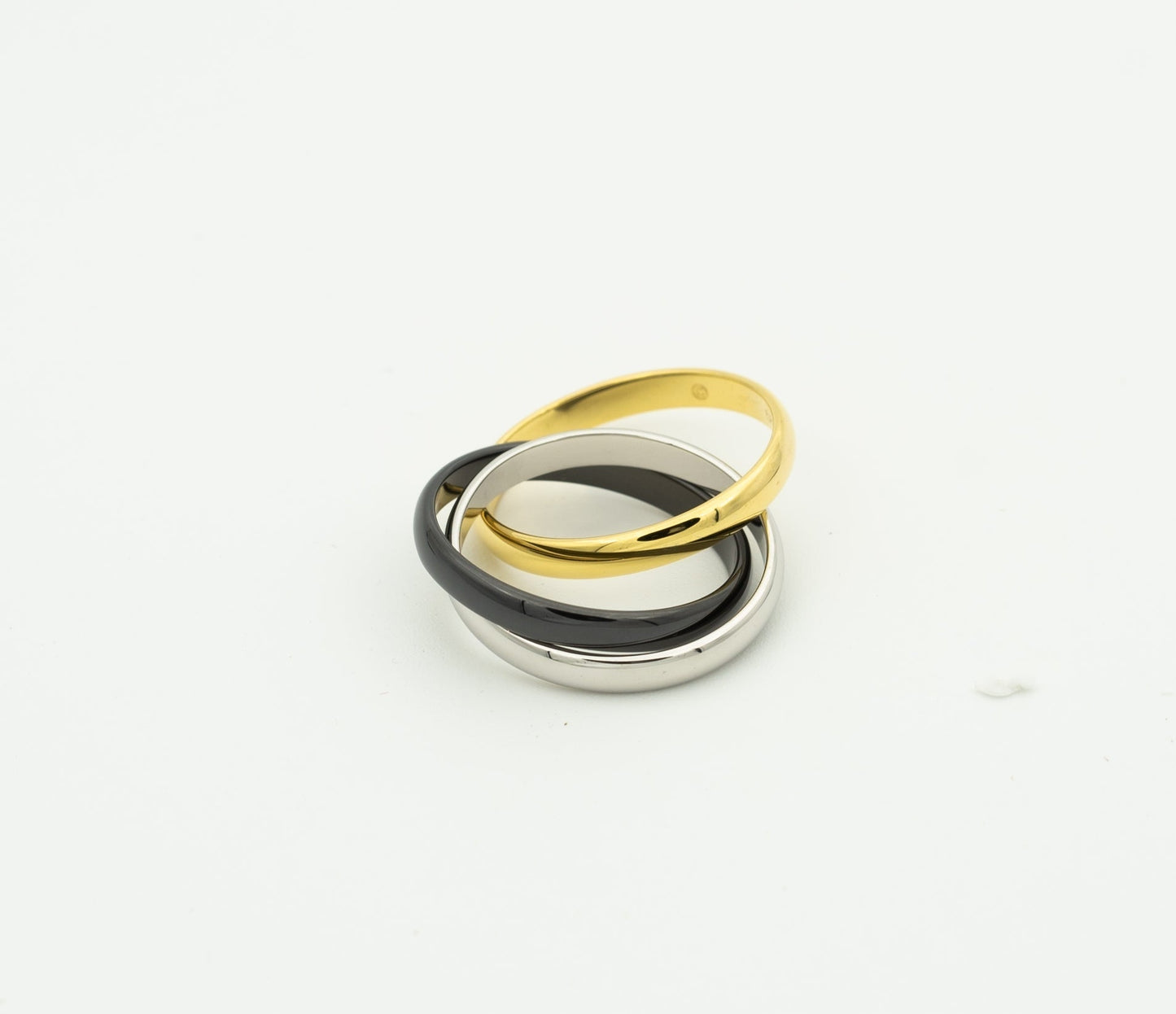 [Lumi Jewellery]TRINITY RING BLACK GOLD SILVER
