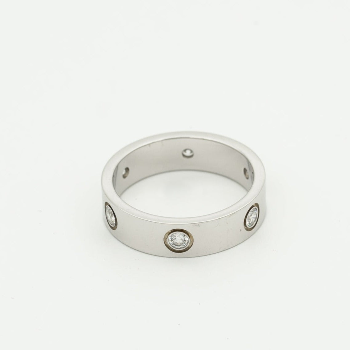 [Lumi Jewellery]LOVE RING 5.5MM 6 DIAMONDS SILVER