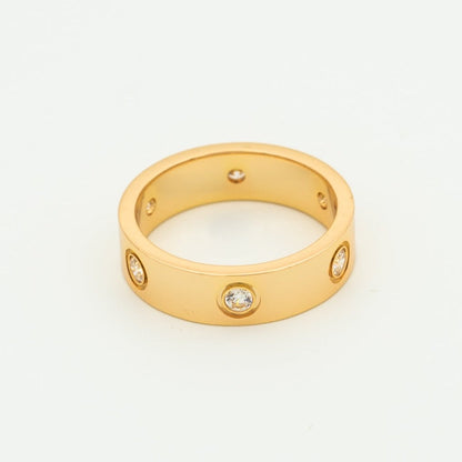 [Lumi Jewellery]LOVE RING 5.5MM 6 DIAMONDS PINK GOLD