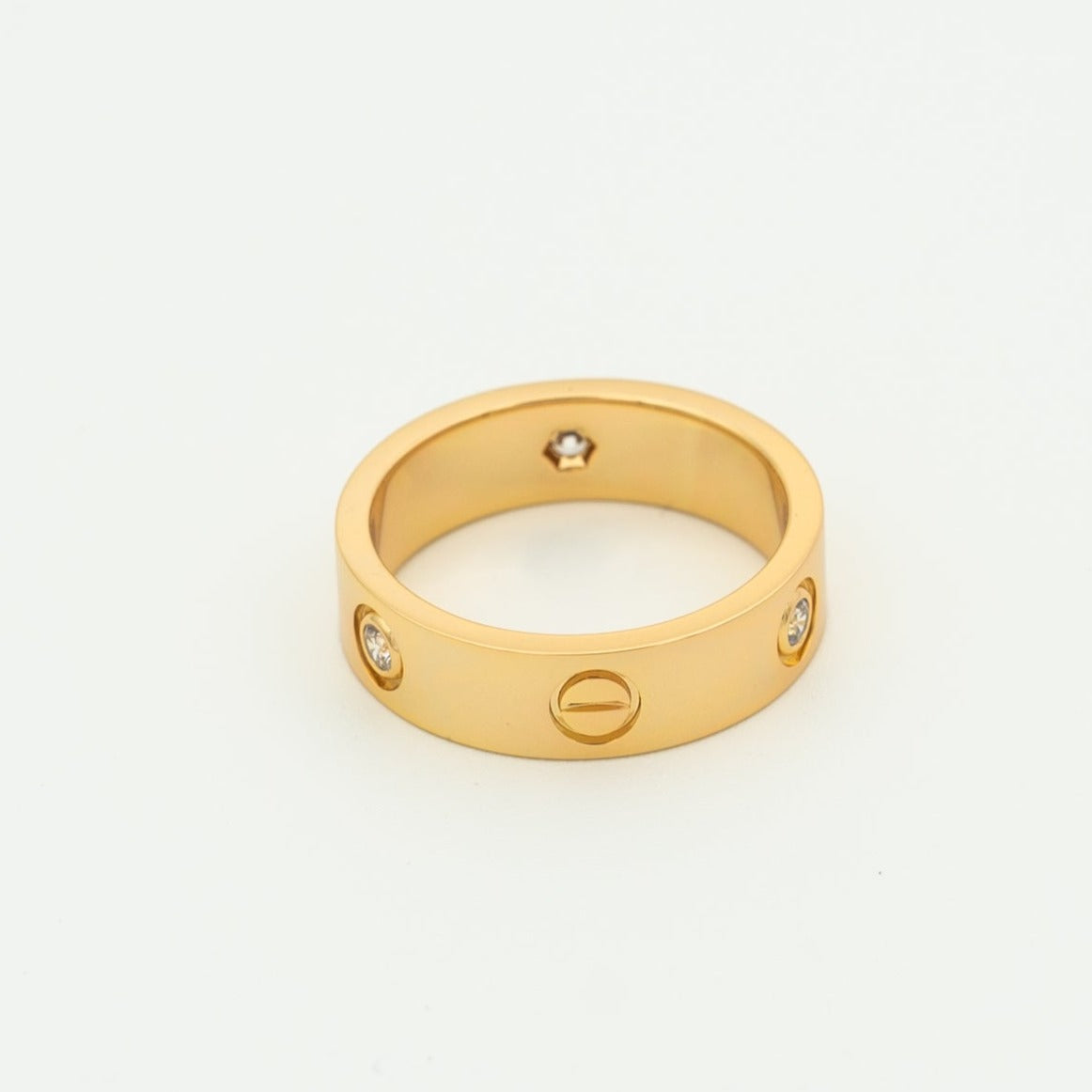 [Lumi Jewellery]LOVE RING 5.5MM 3 DIAMONDS PINK GOLD