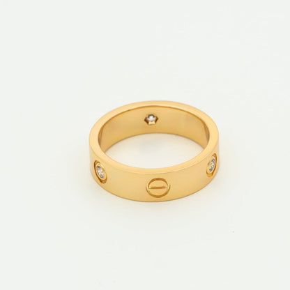 [Lumi Jewellery]LOVE RING 5.5MM 3 DIAMONDS PINK GOLD