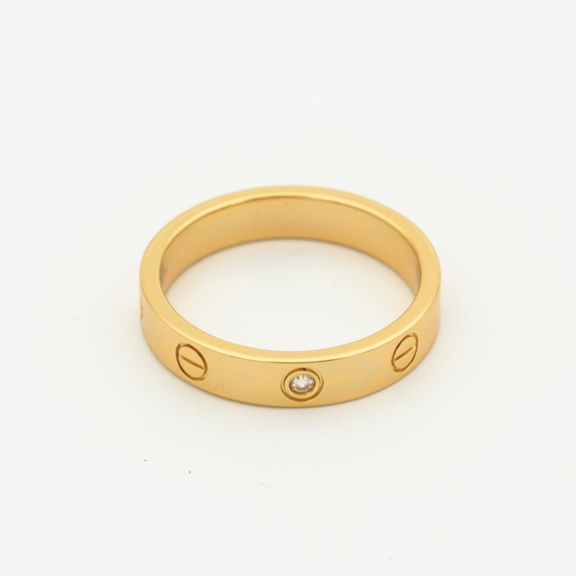 [Lumi Jewellery]LOVE RING 4MM 1 DIAMOND PINK GOLD