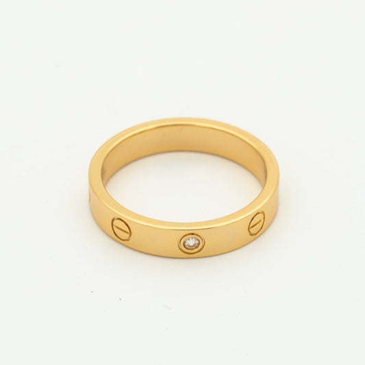 [Lumi Jewellery]LOVE RING 4MM 1 DIAMOND PINK GOLD