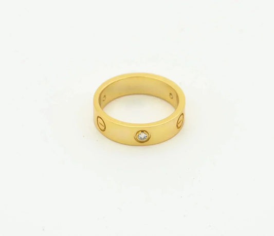 [Lumi Jewellery]LOVE RING 4MM 1 DIAMOND GOLD