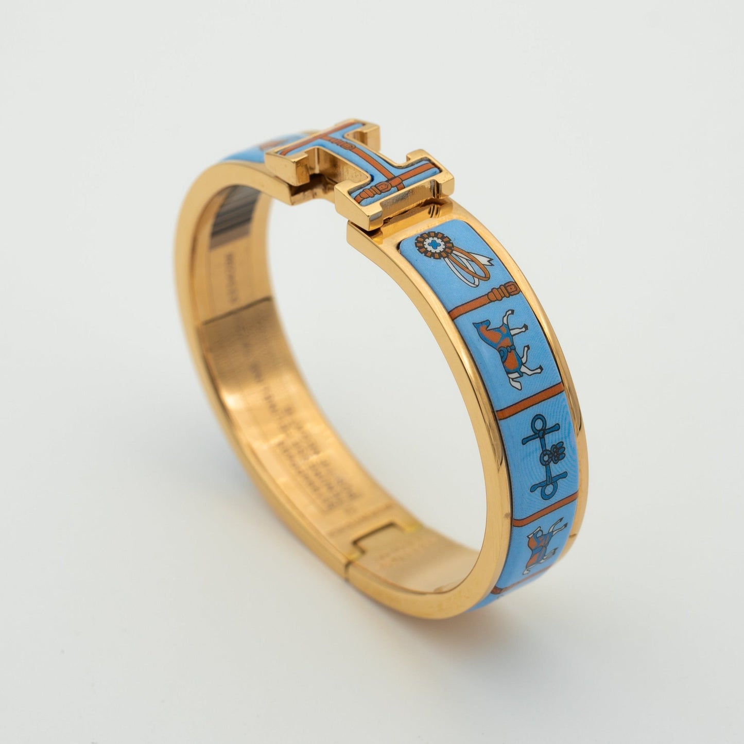 [Lumi Jewellery]H PINK GOLD BRACELET BLUE CERAMIC