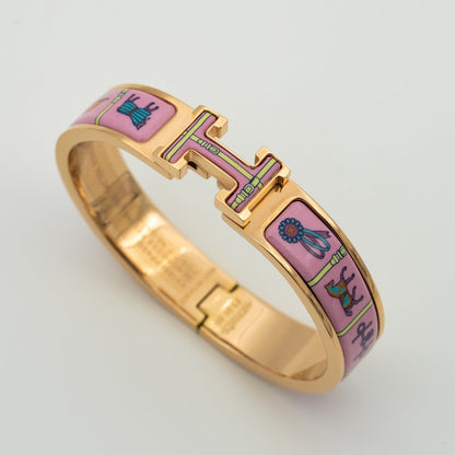 [Lumi Jewellery]H PINK GOLD BRACELET PINK CERAMIC