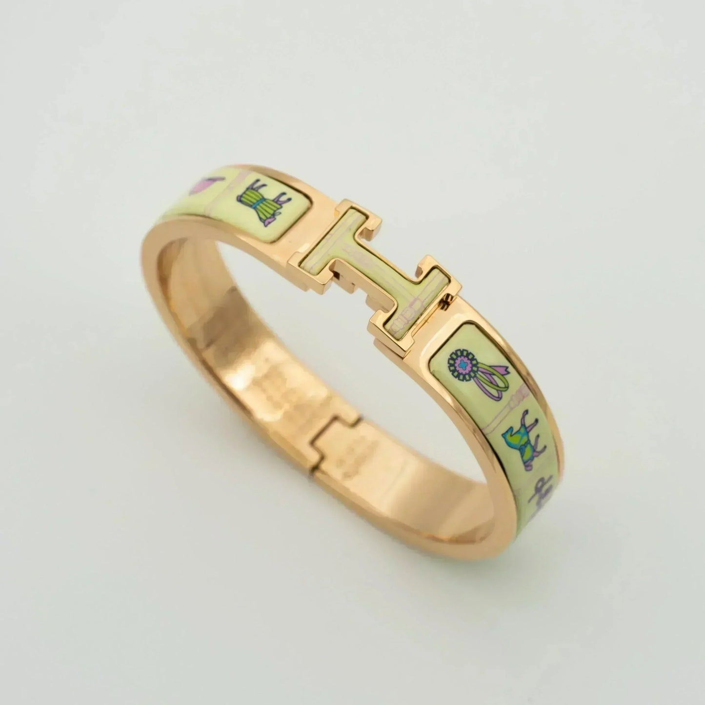 [Lumi Jewellery]H PINK GOLD BRACELET CREAM CERAMIC