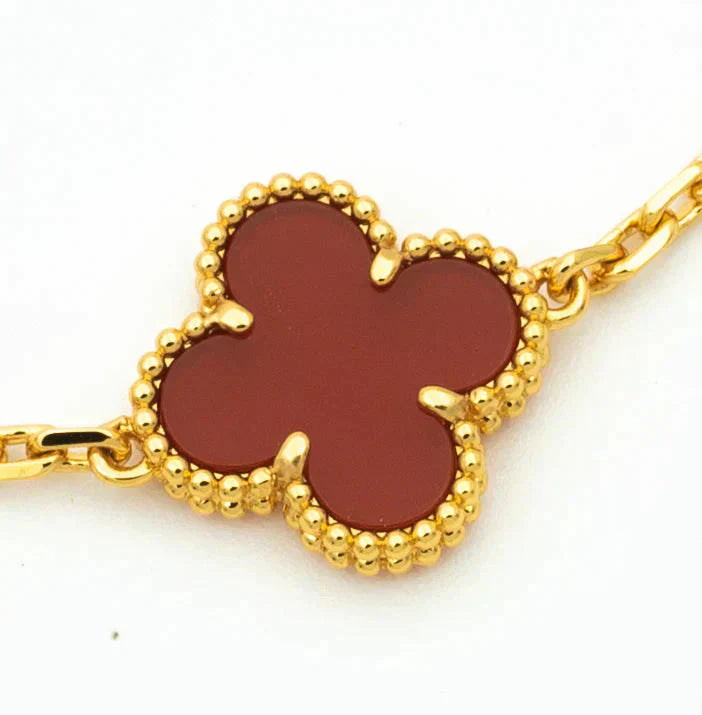 [Lumi Jewellery] CLOVER 5 MOTIF RED CORNELIAN BRACELET COLLECTION
