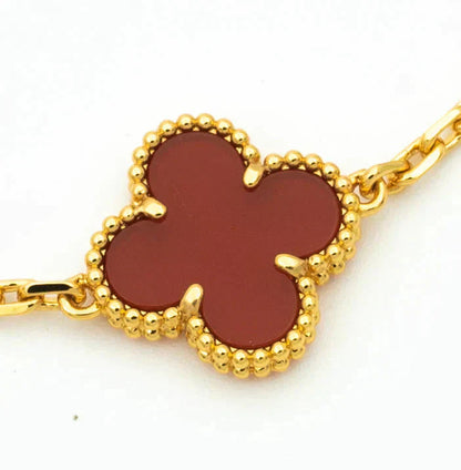 [Lumi Jewellery] CLOVER 5 MOTIF RED CORNELIAN BRACELET COLLECTION
