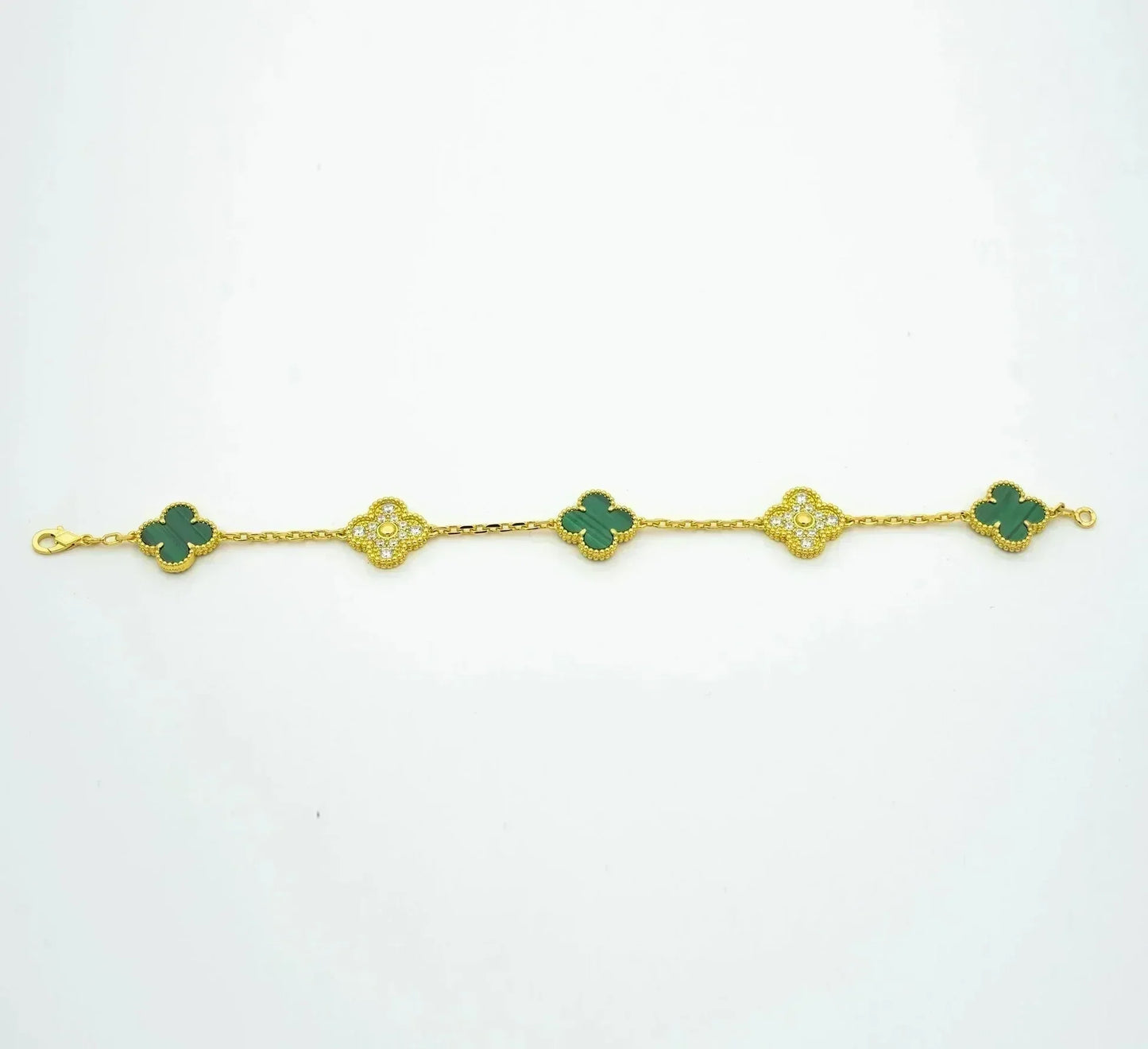 [Lumi Jewellery] CLOVER 5 MOTIF MALACHITE BRACELET COLLECTION