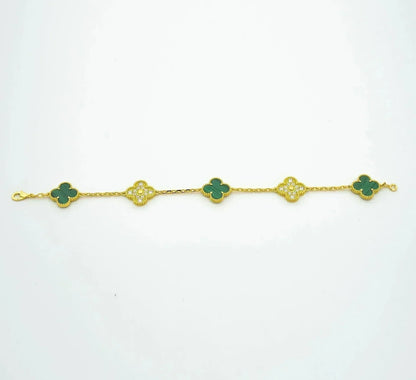 [Lumi Jewellery] CLOVER 5 MOTIF MALACHITE BRACELET COLLECTION