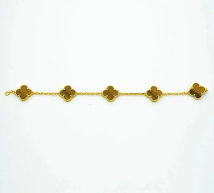 [Lumi Jewellery] CLOVER 5 MOTIFS TIGER EYE BRACELET COLLECTION