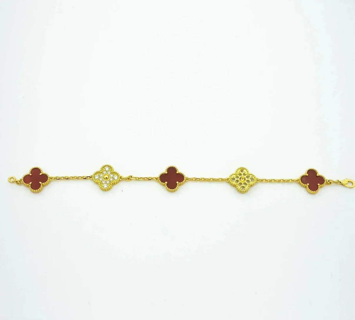 [Lumi Jewellery] CLOVER 5 MOTIF RED CORNELIAN BRACELET COLLECTION