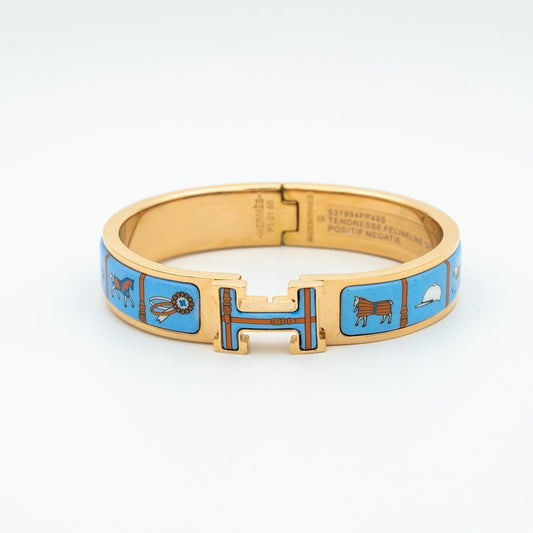 [Lumi Jewellery]H PINK GOLD BRACELET BLUE CERAMIC