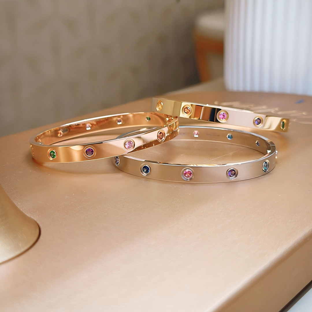 [Lumi Jewelry]2026 RAINBOW LOVE BRACELET 6.1MM  10 DIAMONDS