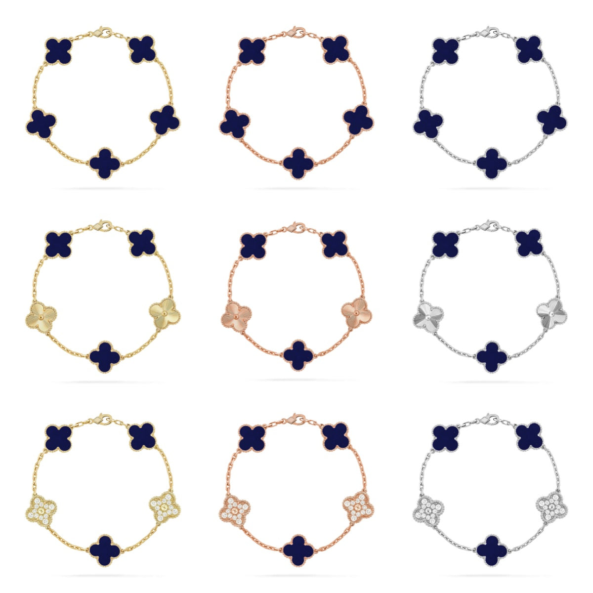 [Lumi Jewellery] CLOVER 5 MOTIF PULSAR STONE BRACELET COLLECTION