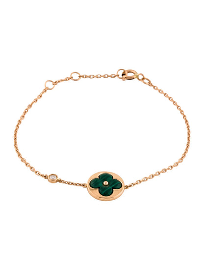 [Lumi Jewellery]SUN MALACHITE 1 DIAMOND PINK GOLD BRACELET