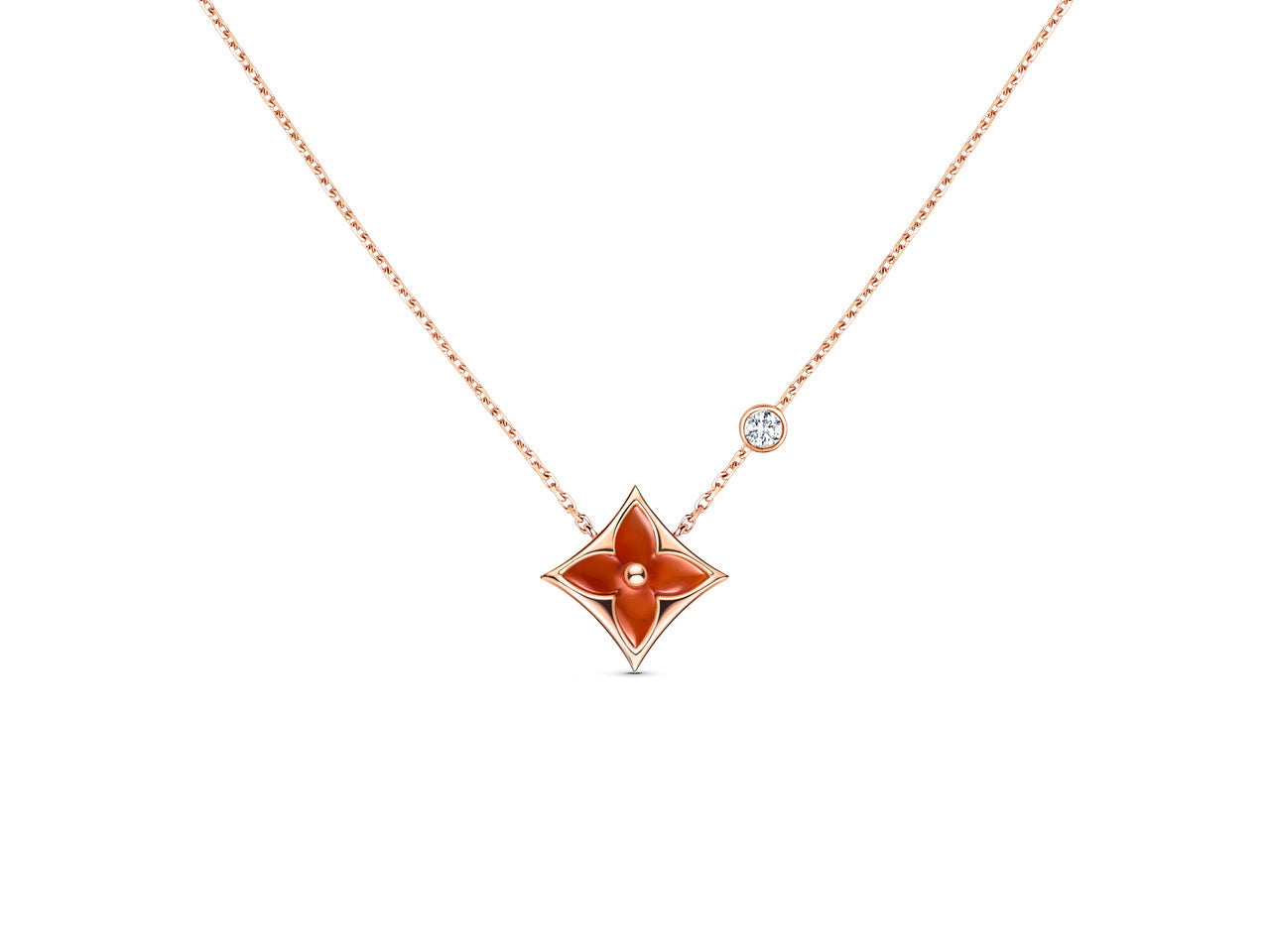 [Lumi Jewellery]STAR NECKLACE PINK GOLD 1 DIAMOND