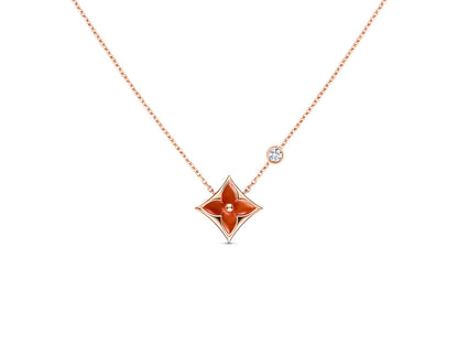 [Lumi Jewellery]STAR NECKLACE PINK GOLD 1 DIAMOND