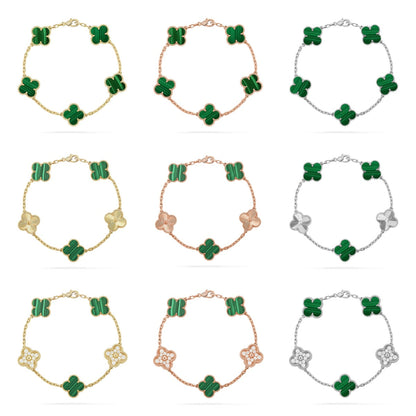 [Lumi Jewellery] CLOVER 5 MOTIF MALACHITE BRACELET COLLECTION