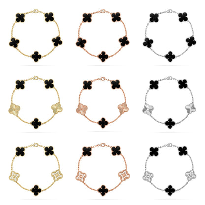 [Lumi Jewellery] CLOVER 5 MOTIF ONYXS BRACELET COLLECTION