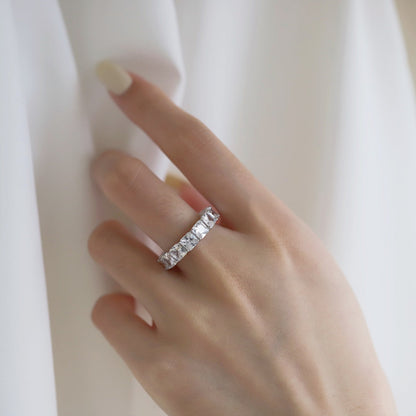 [Lumi Jewellery]Elegant Princess Cut Tennis Ring