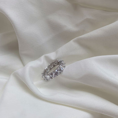 [Lumi Jewellery]Elegant Princess Cut Tennis Ring
