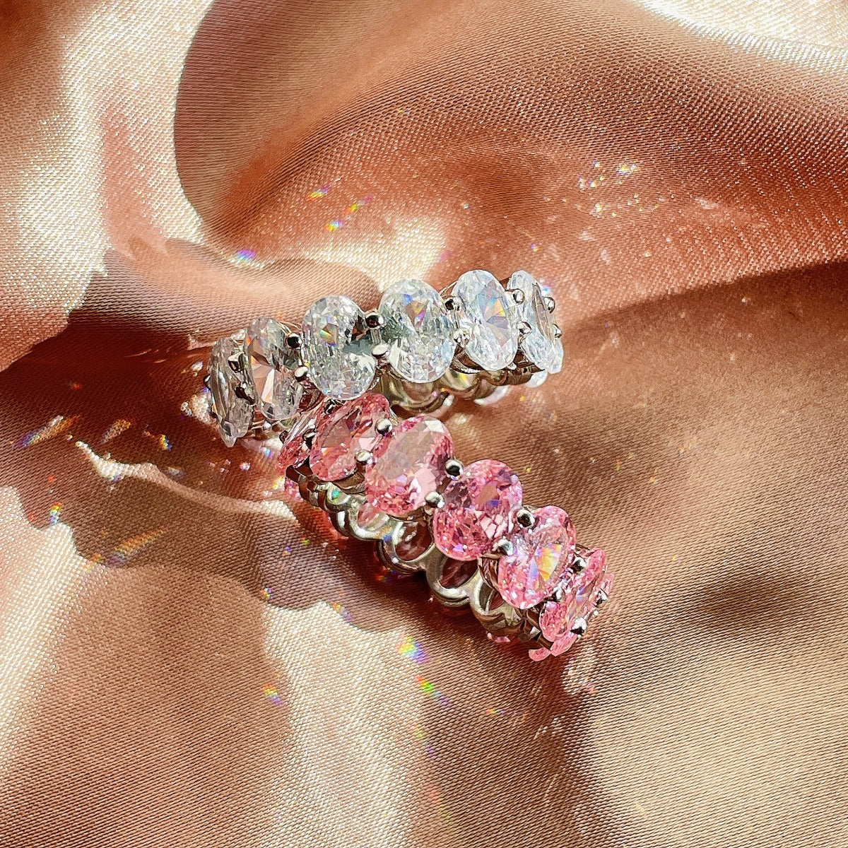 [Lumi Jewellery]Dainty Elongated Cushion Cut Tennis Ring