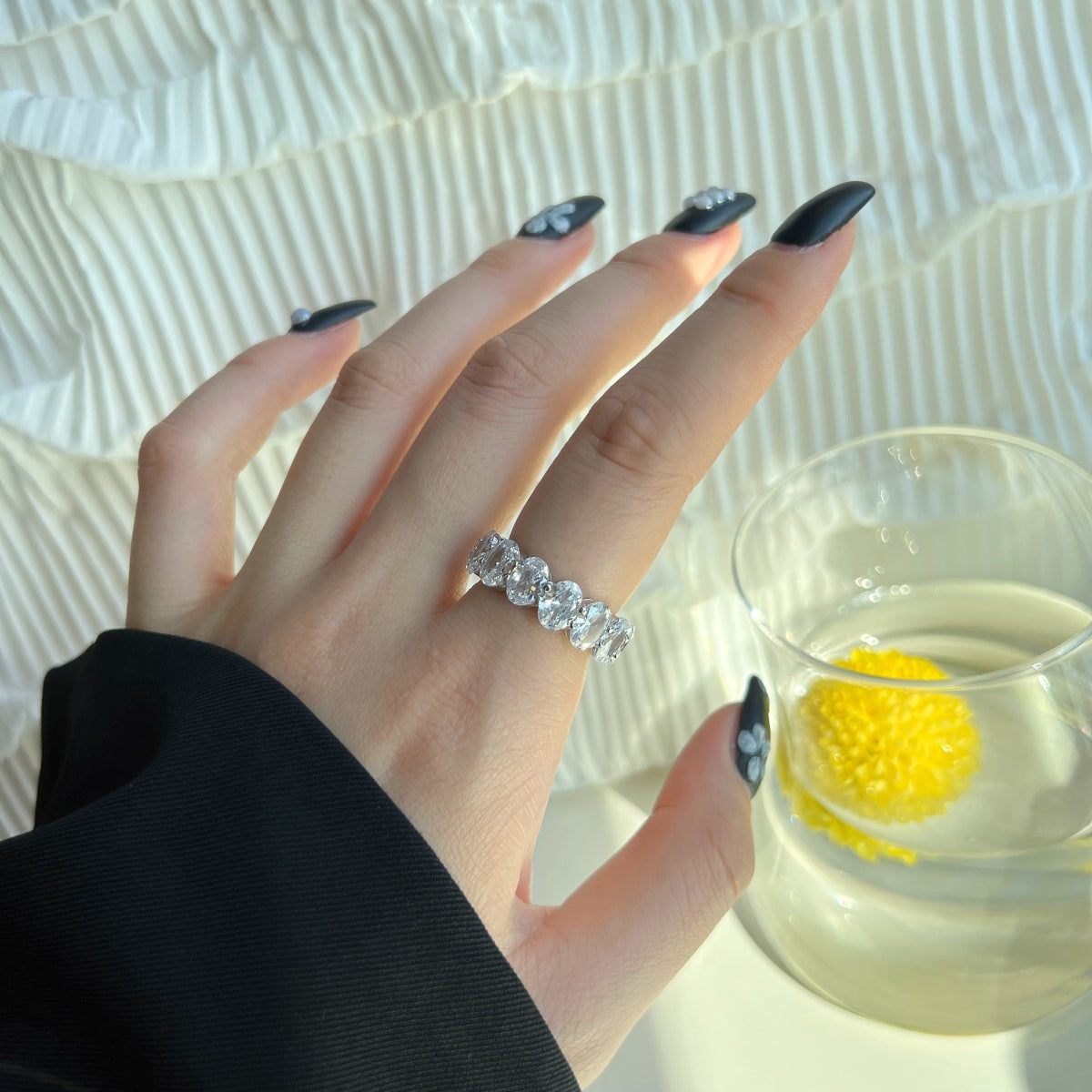 [Lumi Jewellery]Dainty Elongated Cushion Cut Tennis Ring
