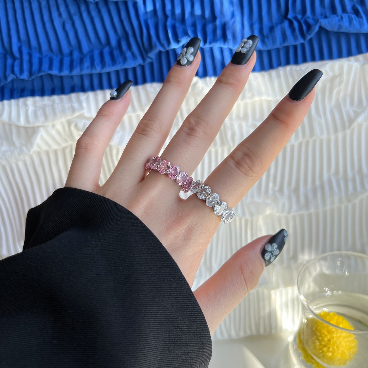 [Lumi Jewellery]Dainty Elongated Cushion Cut Tennis Ring