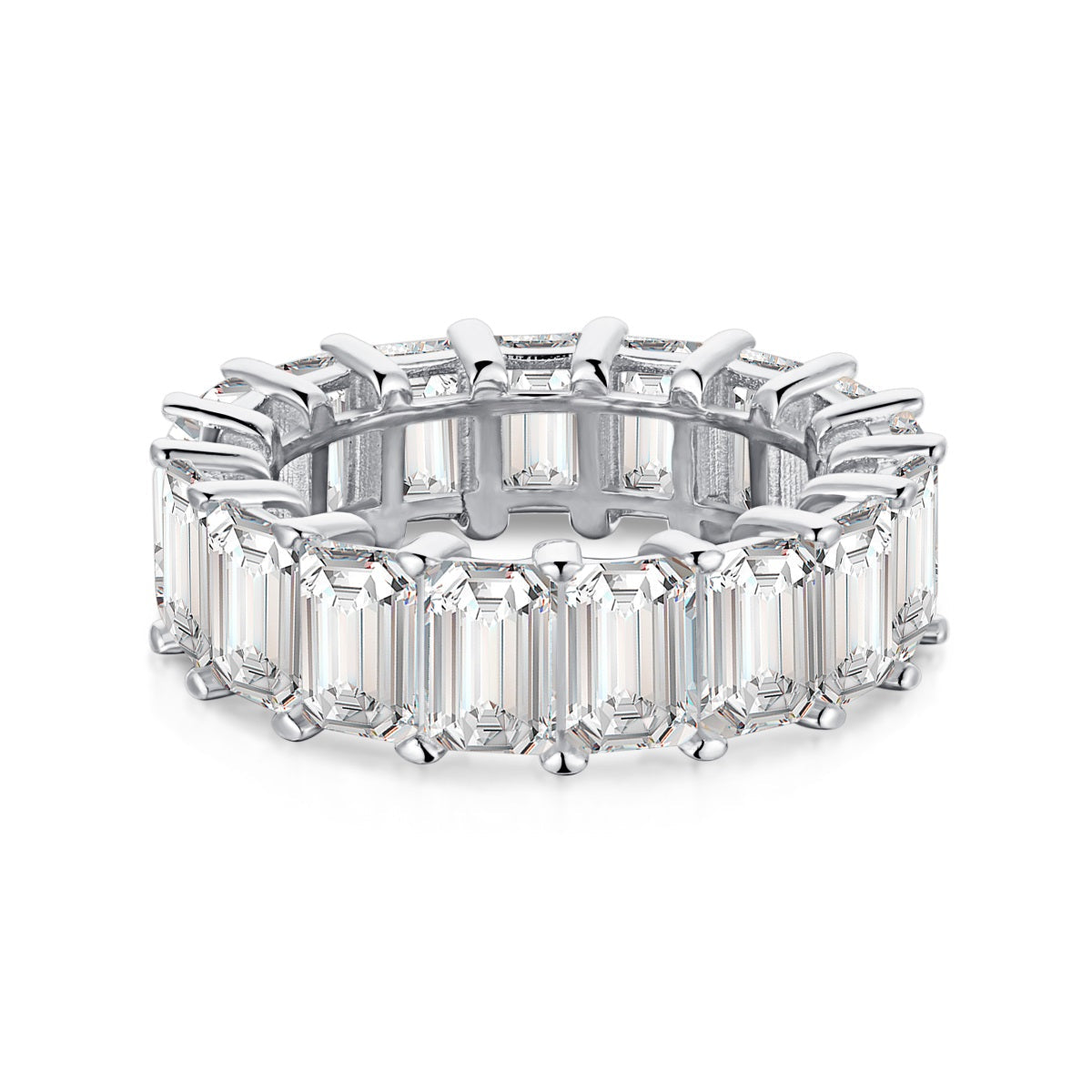 [Lumi Jewellery]0.75 Carat Elegant Emerald Cut Tennis Ring