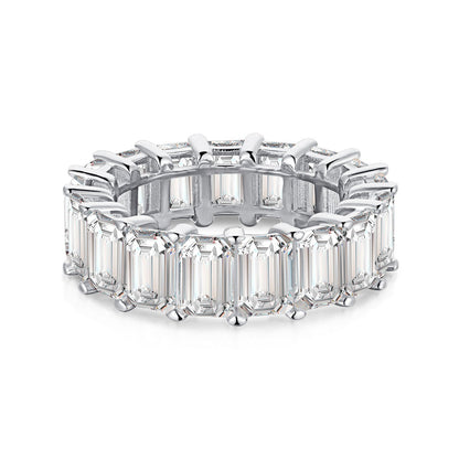 [Lumi Jewellery]0.75 Carat Elegant Emerald Cut Tennis Ring