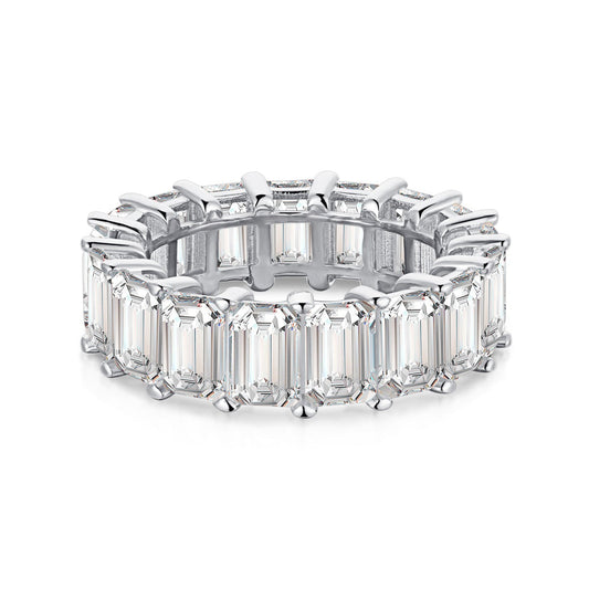 [Lumi Jewellery]0.75 Carat Elegant Emerald Cut Tennis Ring