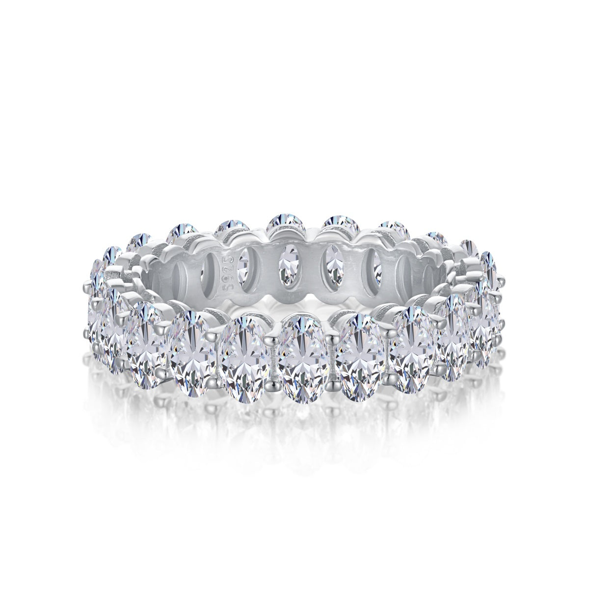 [Lumi Jewellery]Ornate Oval Cut Tennis Ring
