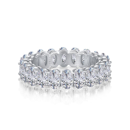 [Lumi Jewellery]Ornate Oval Cut Tennis Ring