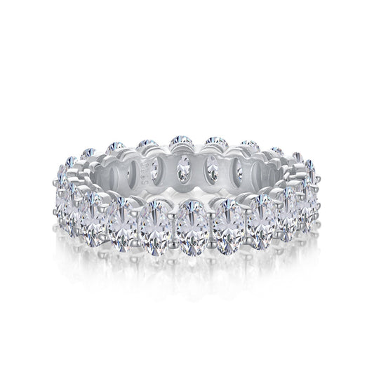 [Lumi Jewellery]Ornate Oval Cut Tennis Ring