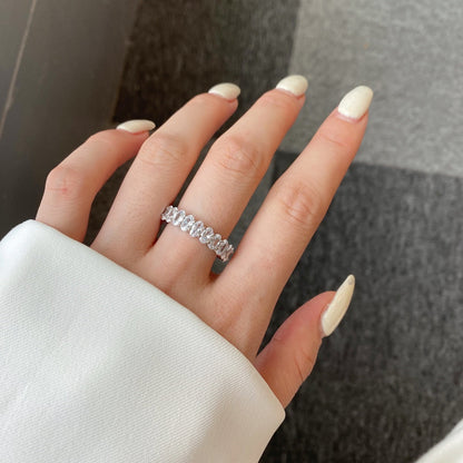 [Lumi Jewellery]Ornate Oval Cut Tennis Ring