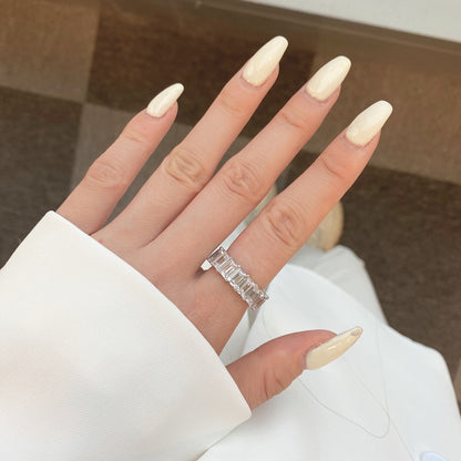 [Lumi Jewellery]0.75 Carat Elegant Emerald Cut Tennis Ring