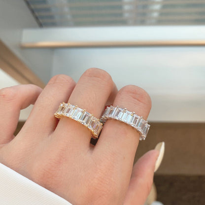 [Lumi Jewellery]0.75 Carat Elegant Emerald Cut Tennis Ring