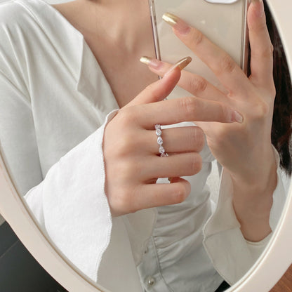 [Lumi Jewellery]Exquisite Pear Cut Tennis Ring
