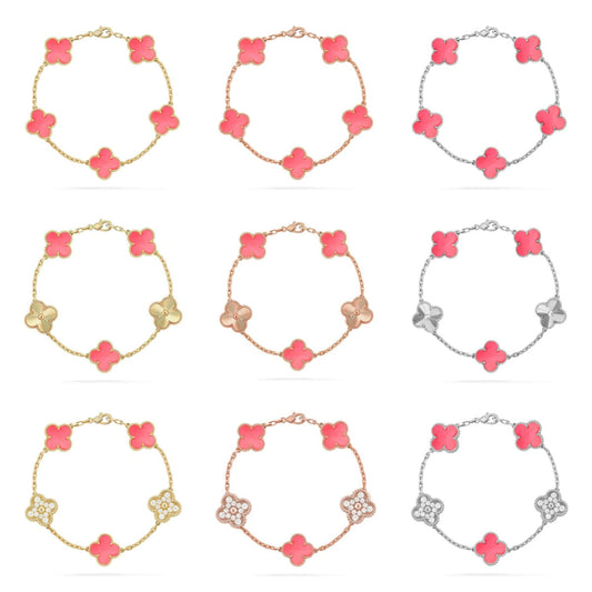 [Lumi Jewellery] CLOVER 5 MOTIFS  PINK MOP BRACELET COLLECTION